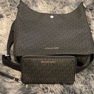 Michael Kors Black Crossbody Bag with Signature Monogram